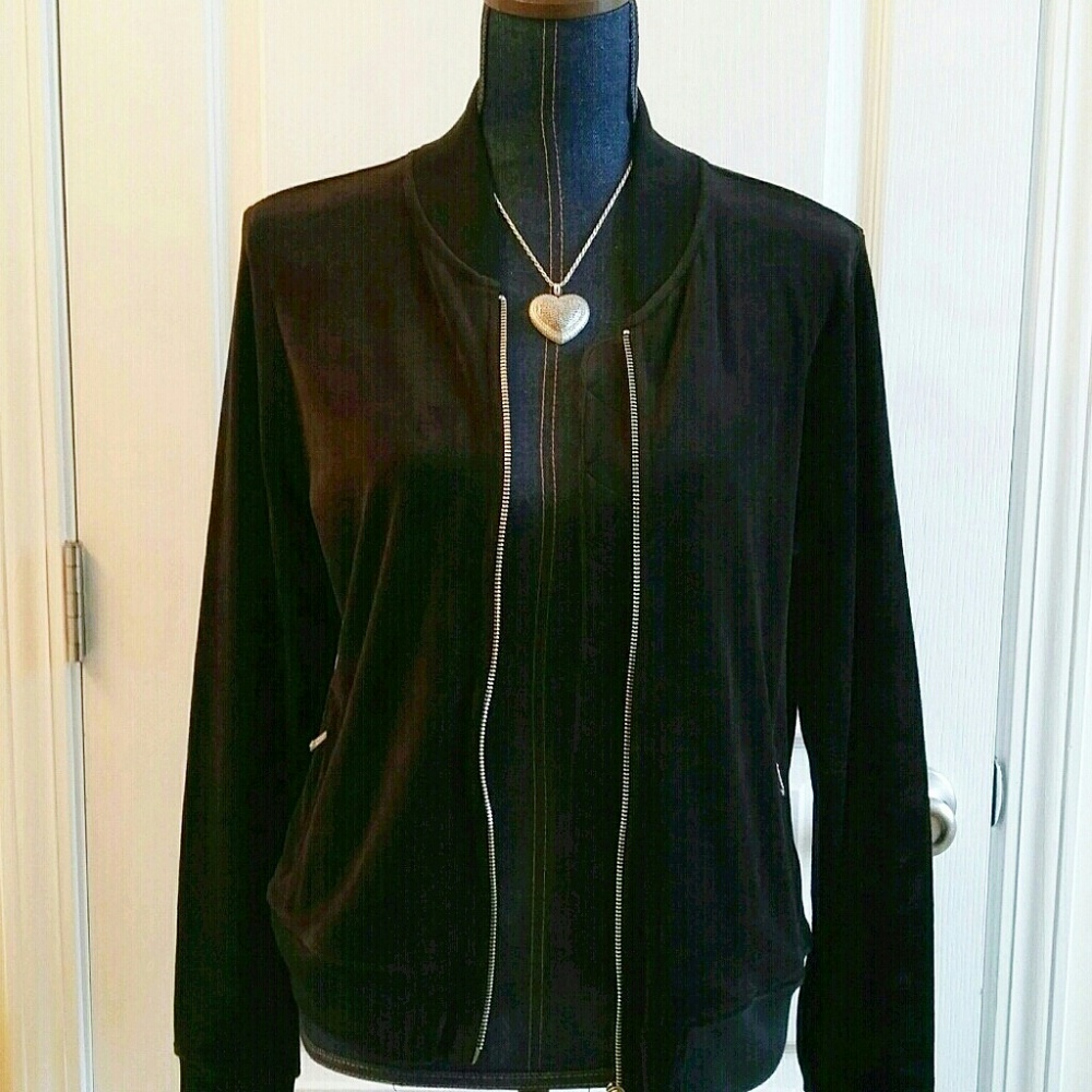 💎NWOT LAUREN Ralph Lauren Black Velvet Bomber